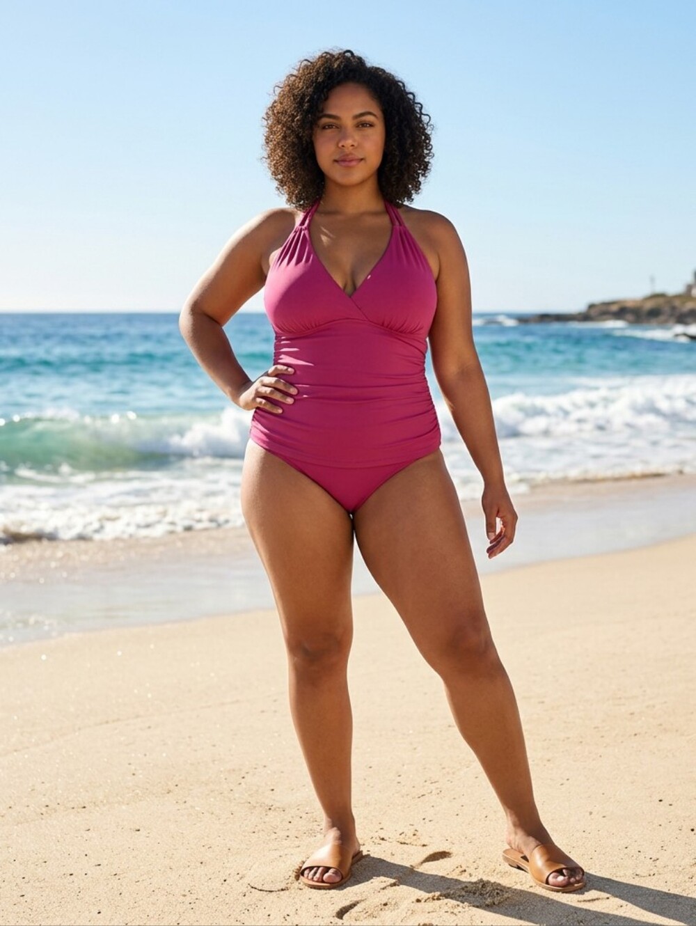 Jantzen Surplice Neck Strappy Back One-Piece Swimsuit Size 20W